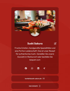 Sushi-Koch in japanischem Restaurant vor Sushi-Theke